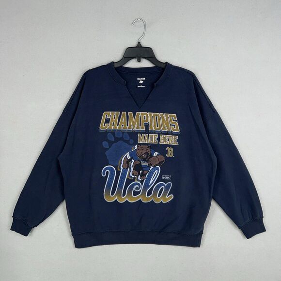 UCLA Bruins Sweatshirt Womens Large Blue NCAA College Oversized Graphic Notch - Picture 1 of 13